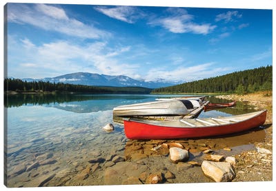 Patricia's Boat, Jasper National Park Canvas Art Print - Canoe Art