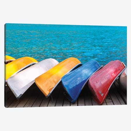Canoes By Moraine Canvas Print #LNZ97} by Sergio Lanza Canvas Art Print