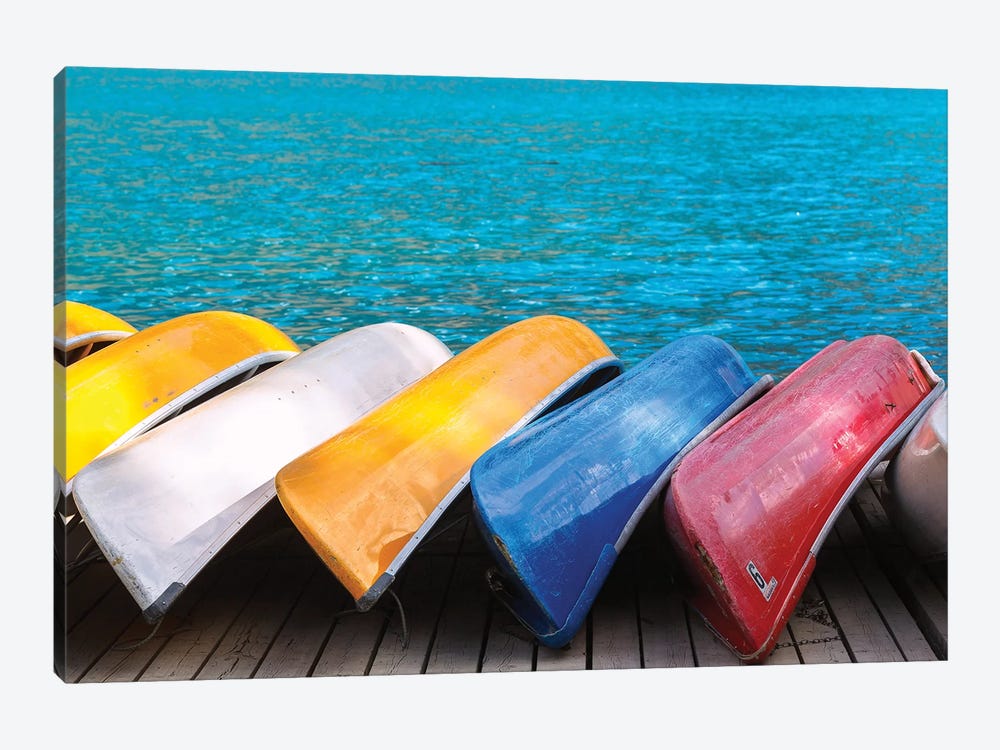 Canoes By Moraine by Sergio Lanza 1-piece Canvas Artwork