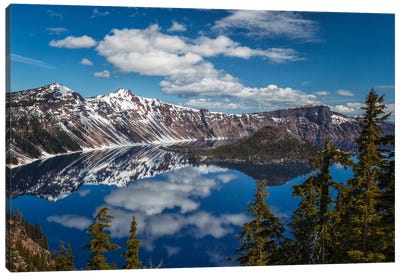 Crater Lake Canvas Art Print - Mountains Scenic Photography
