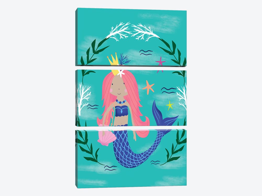 Magical Mermaids by Louise Allen 3-piece Canvas Print