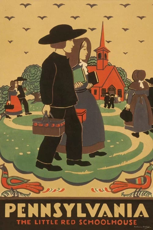 Pennsylvania - The Little Red Schoolhouse by Library of Congress wall art