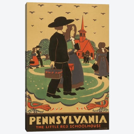 Pennsylvania - The Little Red Schoolhouse Canvas Print #LOC10} by Library of Congress Canvas Artwork