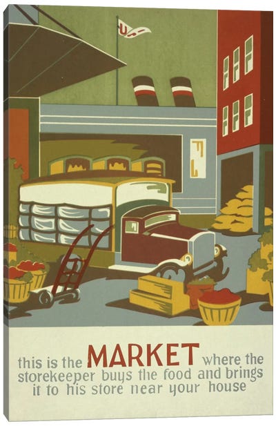 The Marketplace Canvas Art Print - Vintage Kitchen Posters