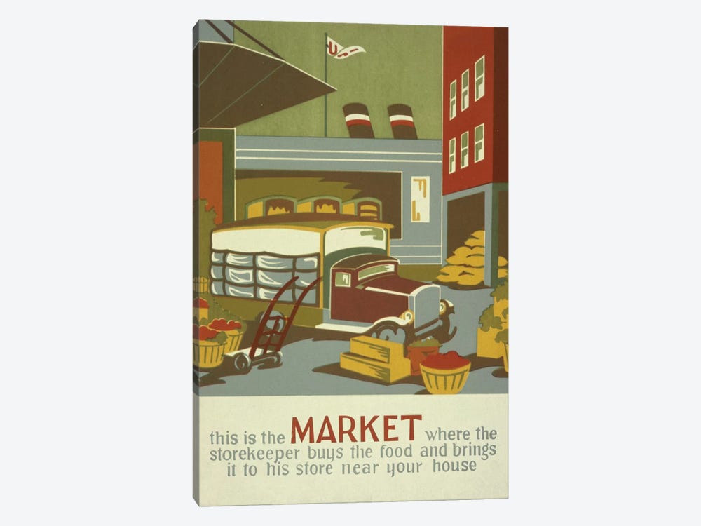 The Marketplace by Library of Congress 1-piece Canvas Wall Art