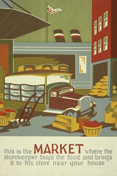 Vintage Kitchen Posters: The Marketplace by Library of Congress