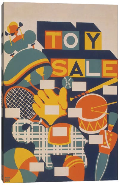Toy Sale Canvas Art Print - Mid-Century Modern Décor