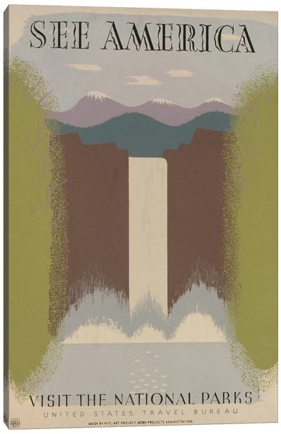 Visit The National Parks Canvas Art Print - Vintage Travel Posters