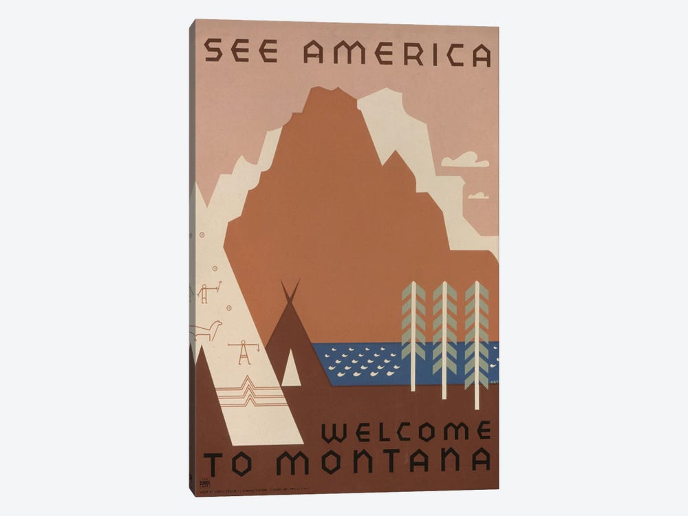 Welcome To Montana I by Library of Congress 1-piece Canvas Art Print