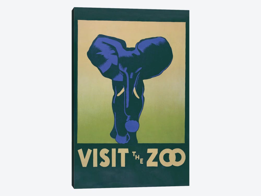 Visit The Zoo (Elephant) by Library of Congress 1-piece Canvas Wall Art