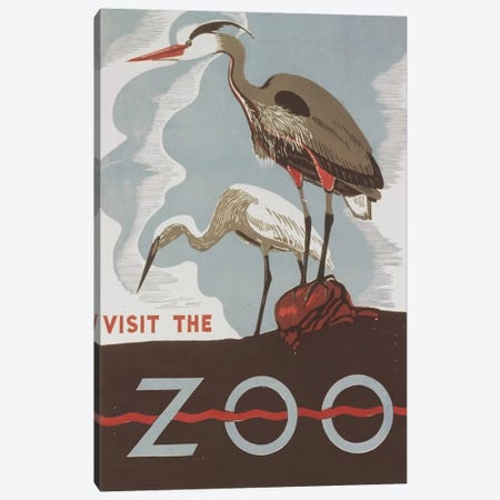 Visit The Zoo (Herons) Canvas Print #LOC28} by Library of Congress Art Print