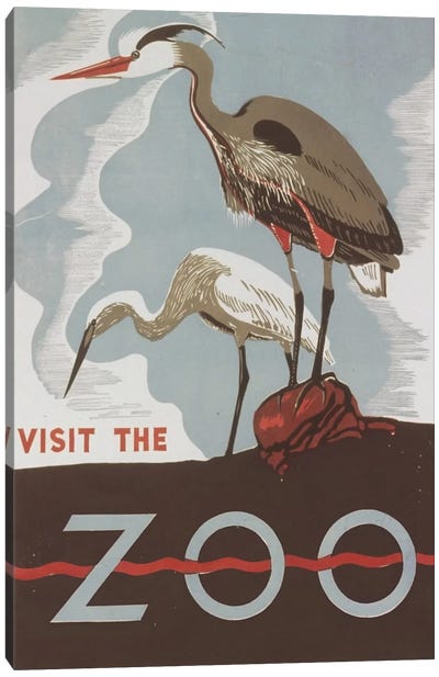 Visit The Zoo (Herons) Canvas Art Print - Library of Congress