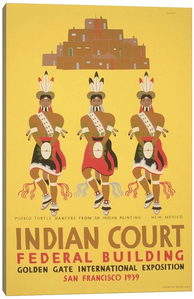 WPA Art Project: Indian Court Canvas Art Print - Fashion Typography