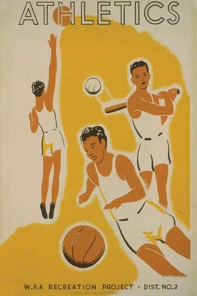 WPA Recreation Project: Athletics II by Library of Congress framed canvas print