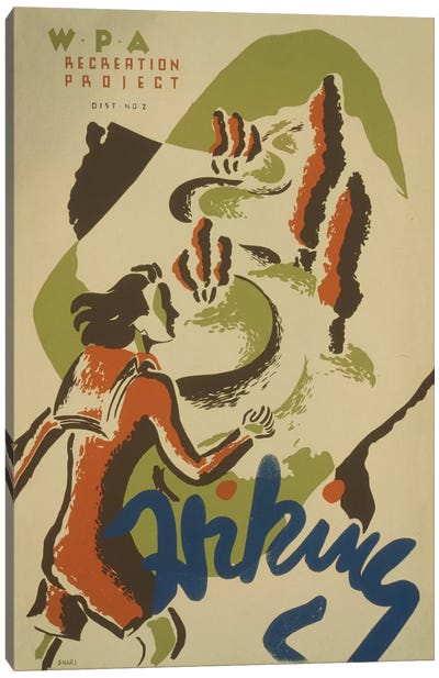 WPA Recreation Project: Hiking Canvas Art Print - Library of Congress