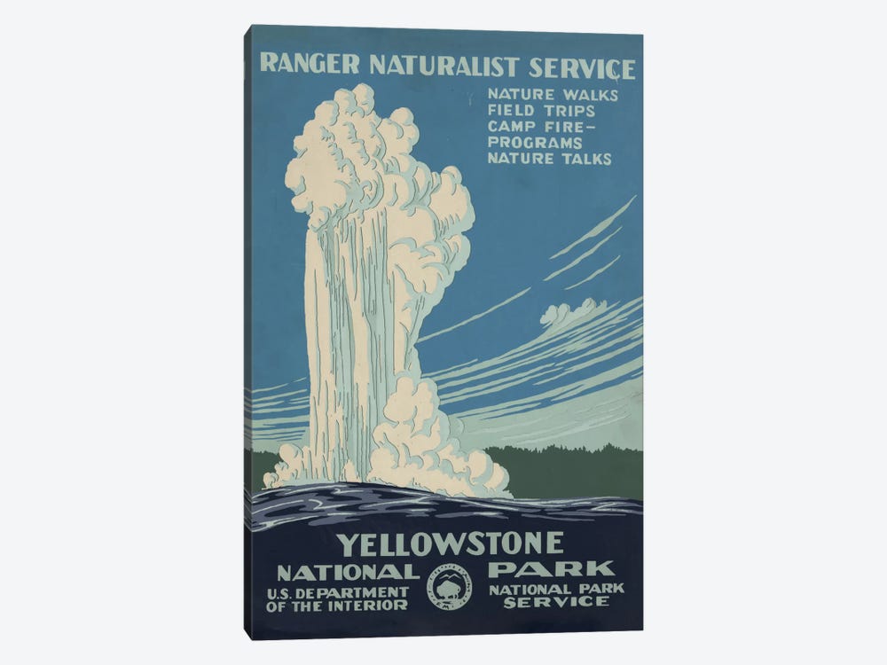 Yellowstone National Park (Ranger Naturalist Service) 1-piece Canvas Wall Art