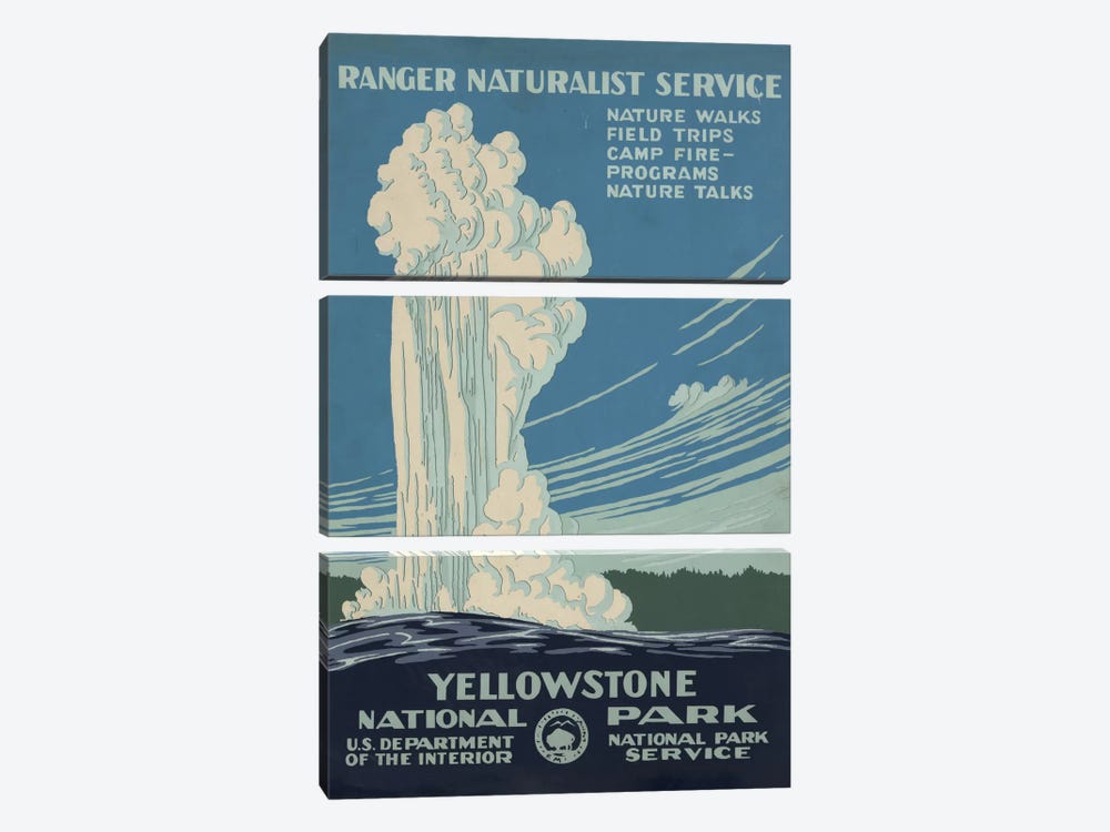 Yellowstone National Park (Ranger Naturalist Service) 3-piece Canvas Artwork