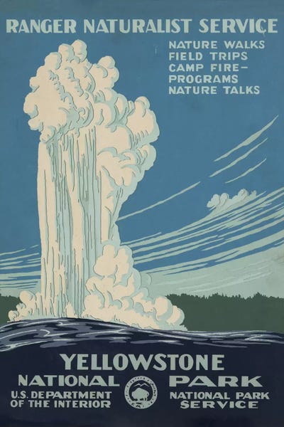 National Parks Travel Posters: Yellowstone National Park (Ranger Naturalist Service) by Library of Congress