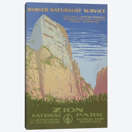 Zion National Park (Ranger Naturalist Service) Canvas Print #LOC37} by Library of Congress Canvas Art Print