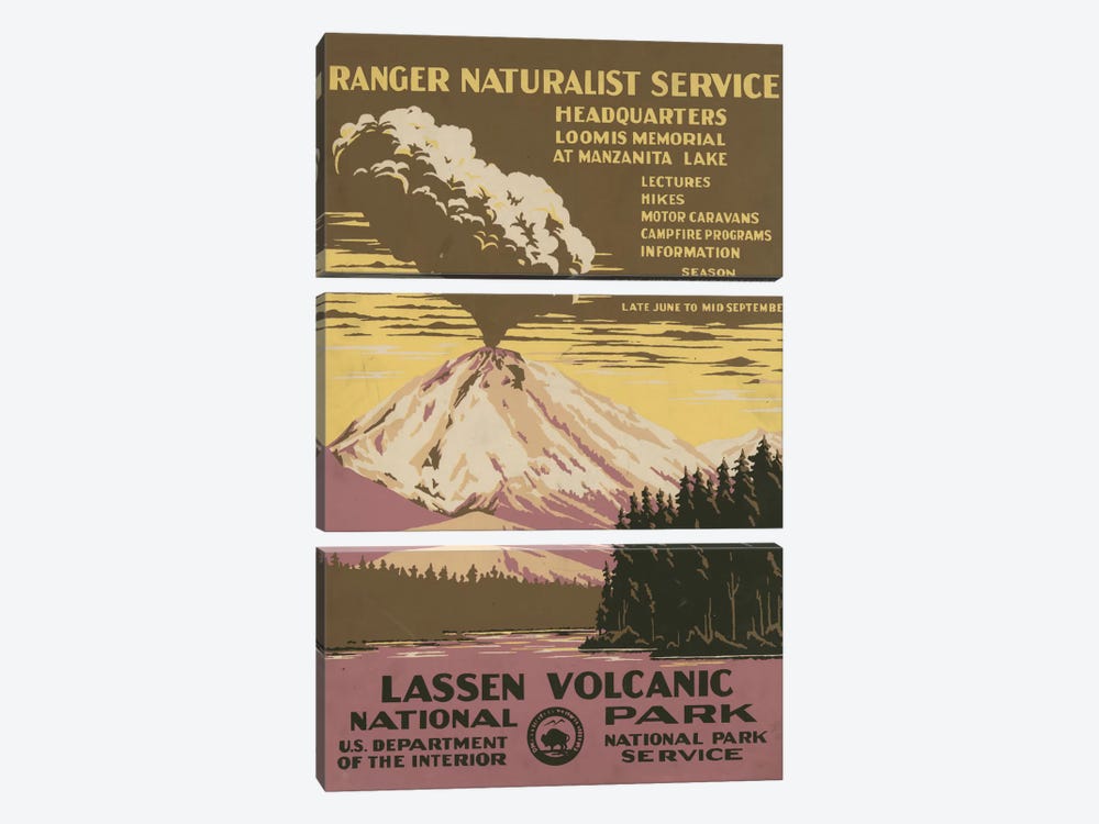 Lassen Volcanic National Park (Ranger Naturalist Service) by Library of Congress 3-piece Art Print