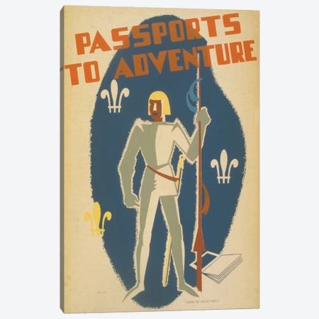Passports To Adventure Canvas Print #LOC9} by Library of Congress Art Print