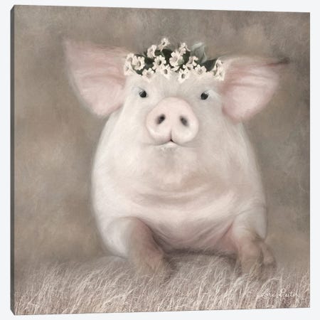 Painted Piggy Canvas Print #LOD109} by Lori Deiter Canvas Print