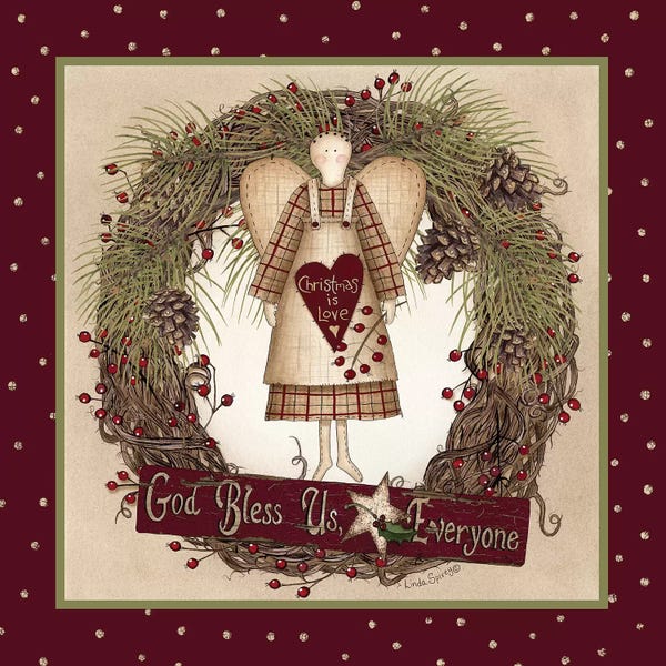 Rustic Winter: Folk Angel Christmas Wreath by Lori Deiter