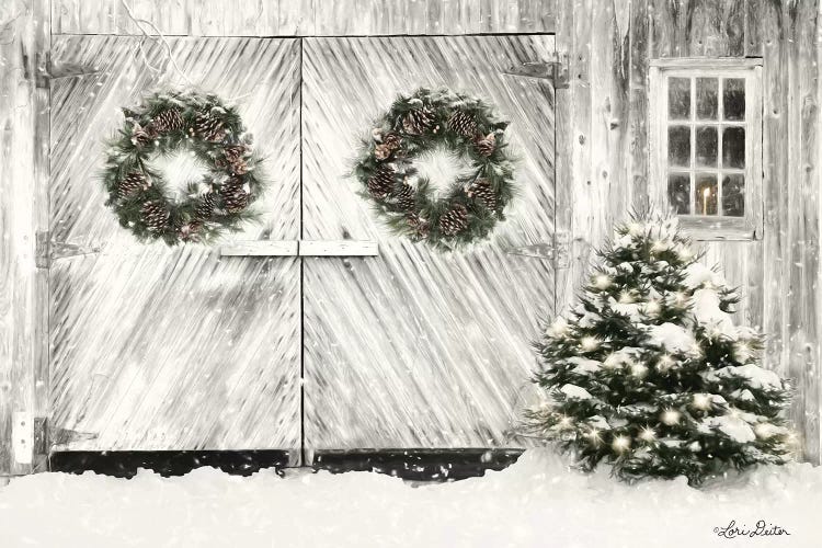 Christmas Barn Doors by Lori Deiter wall art