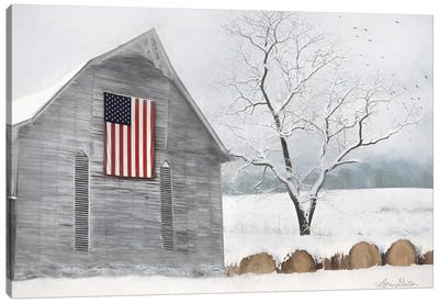 Old Glory Canvas Art Print - Farmhouse Christmas Décor