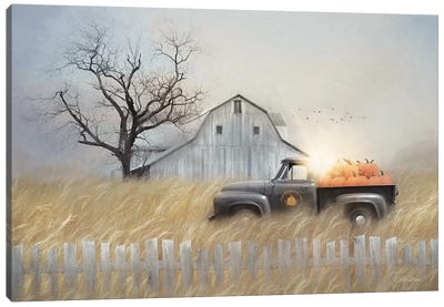 Fall Pumpkin Harvest Canvas Art Print - Barns