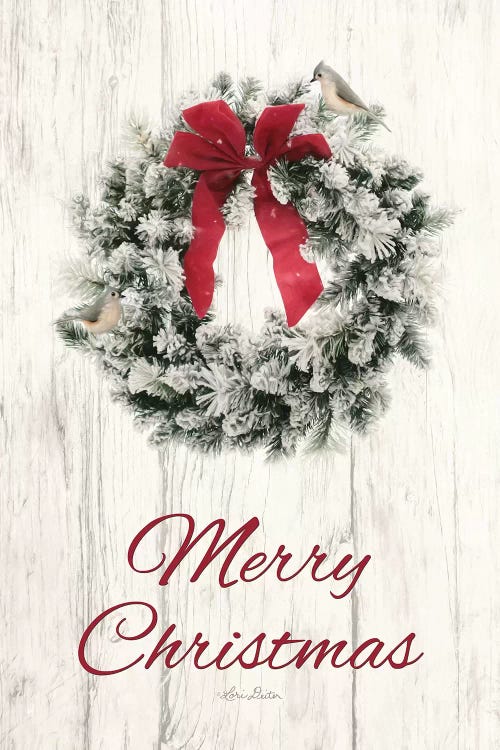 Titmouse Christmas Wreath by Lori Deiter wall art