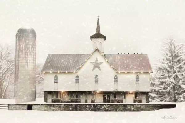 Lori Deiter: Christmas Star Barn With Lights by Lori Deiter