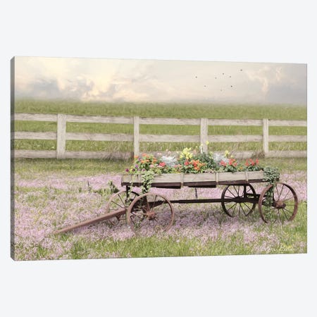 Country Flower Wagon Canvas Print #LOD239} by Lori Deiter Canvas Print