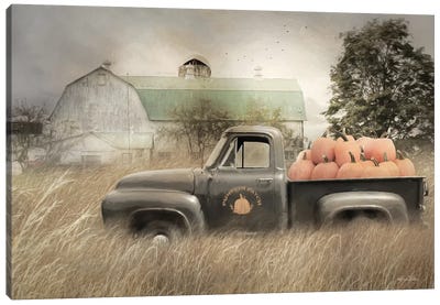 Happy Harvest Truck Canvas Art Print - Trucks