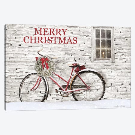 Merry Christmas Bicycle Canvas Print #LOD253} by Lori Deiter Canvas Print