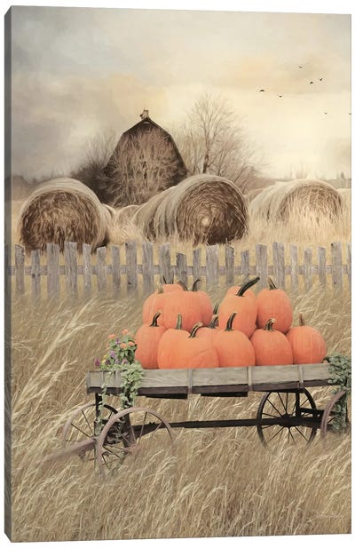 Pumpkin Harvest Canvas Art Print - Thanksgiving Art