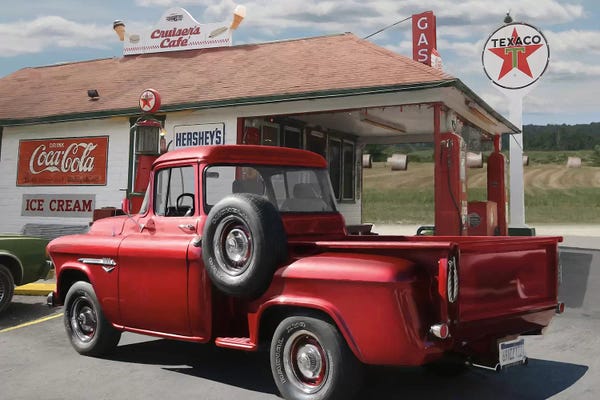 Trucks: Rest Stop At Cruiser's Café by Lori Deiter
