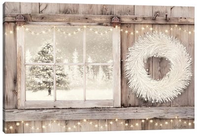 Winter White View Canvas Art Print - Farmhouse Christmas Décor