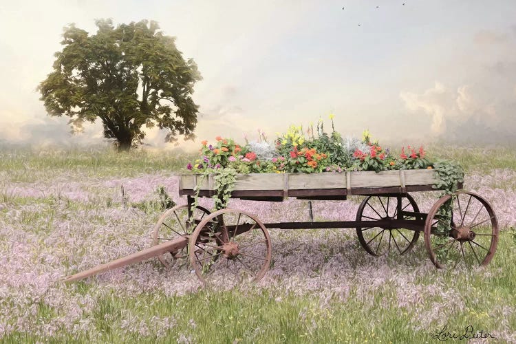 Flower Wagon at Sunset  