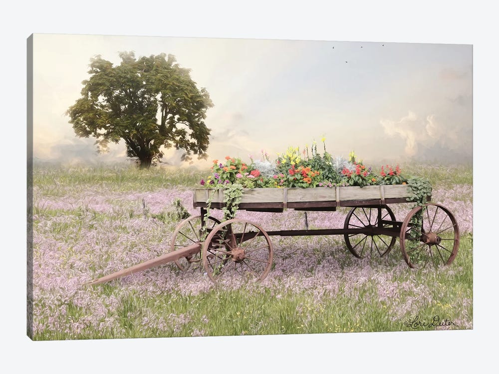 Flower Wagon at Sunset   by Lori Deiter 1-piece Canvas Artwork