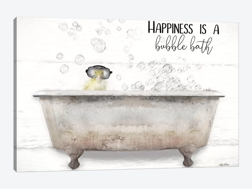 Happiness Bubble Bath by Lori Deiter 1-piece Canvas Artwork
