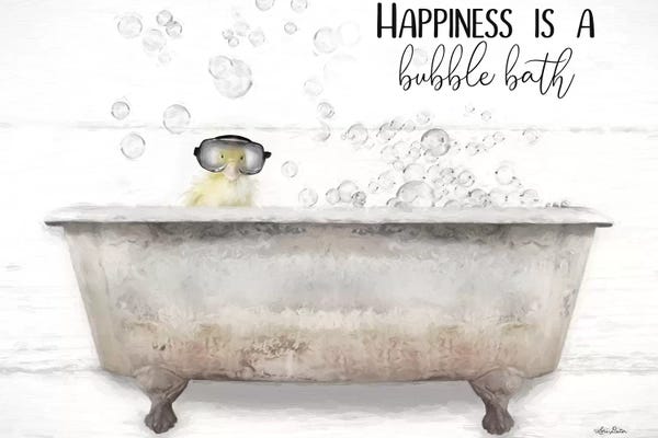 Bathroom Humor: Happiness Bubble Bath by Lori Deiter