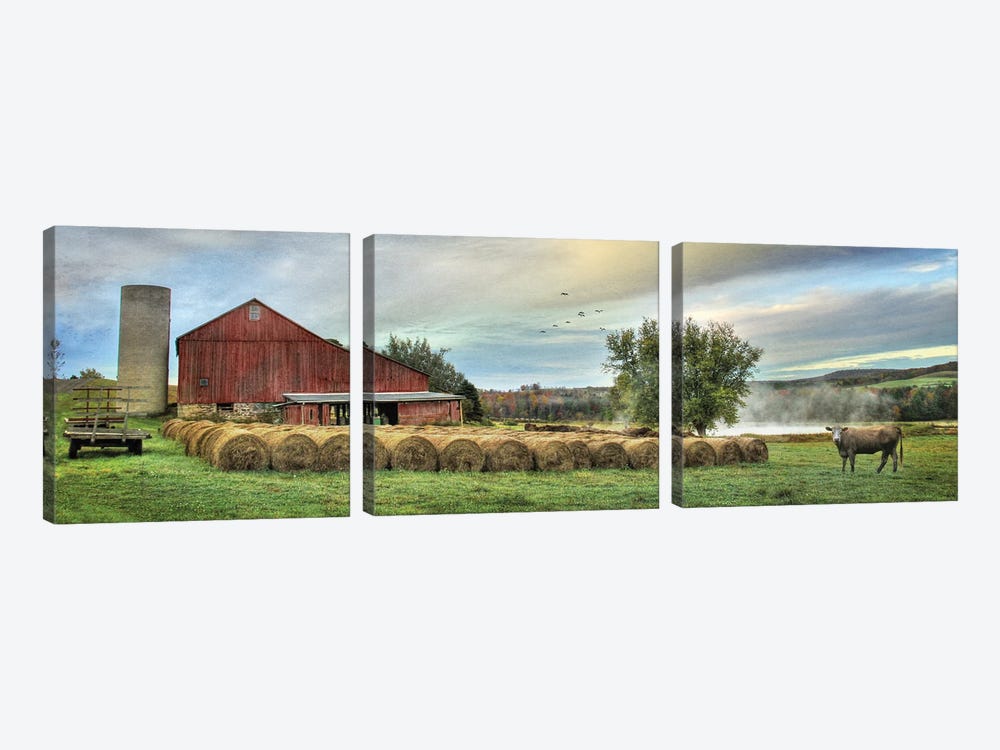 Hay Harvest by Lori Deiter 3-piece Canvas Print