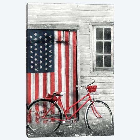 Patriotic Bicycle Canvas Print #LOD327} by Lori Deiter Canvas Art