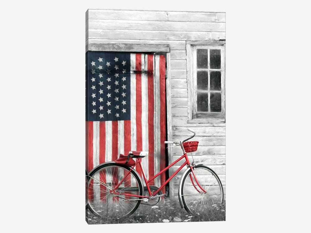 Patriotic Bicycle by Lori Deiter 1-piece Canvas Art Print