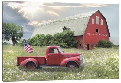 God Bless America Canvas Art Print - Barns