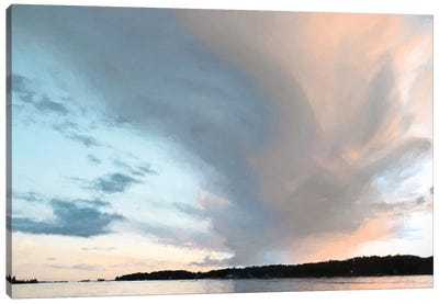 Pastel Reflections Canvas Art Print - Cloudy Sunset Art
