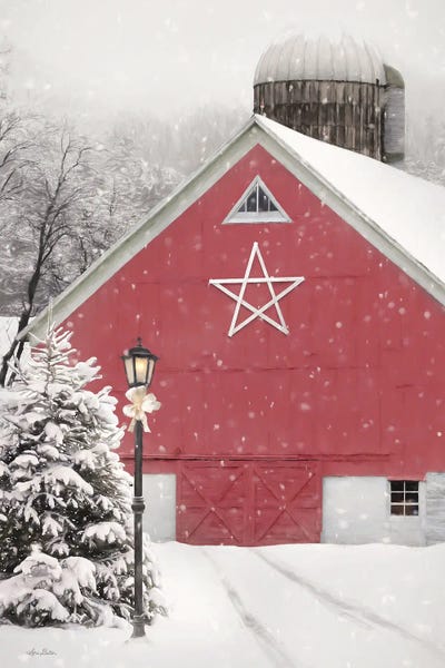Snow: Red Star Barn by Lori Deiter