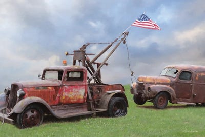 Two Truck Rescue by Lori Deiter framed wall art