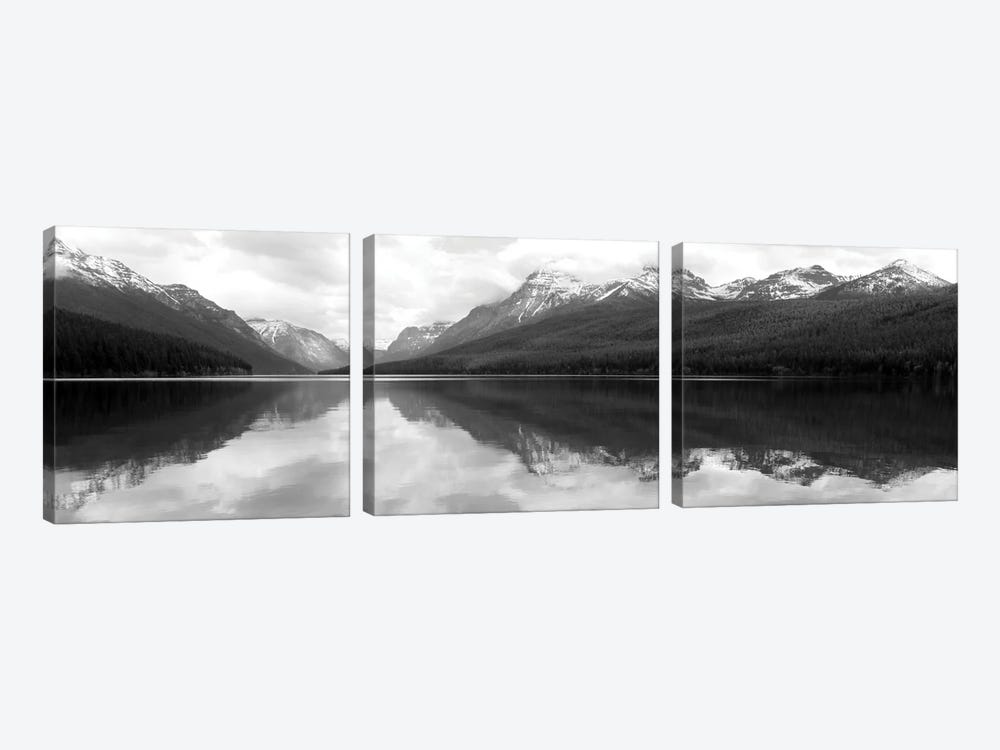Bowman Lake Reflections by Lori Deiter 3-piece Canvas Print